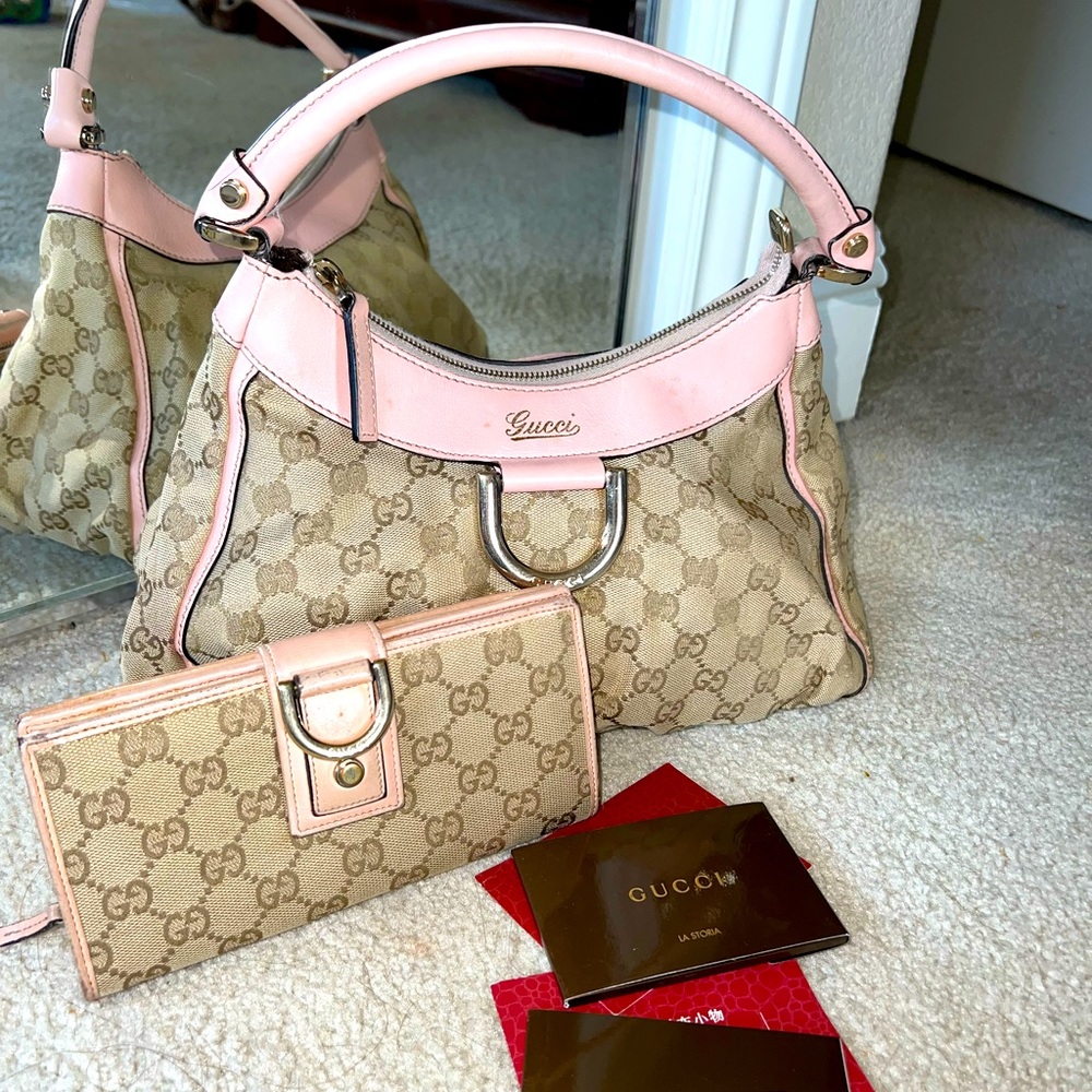 SOLD ❌❌❌❌Gucci Gg Handbag Ladies Bordeaux  Canvas Satchel SET